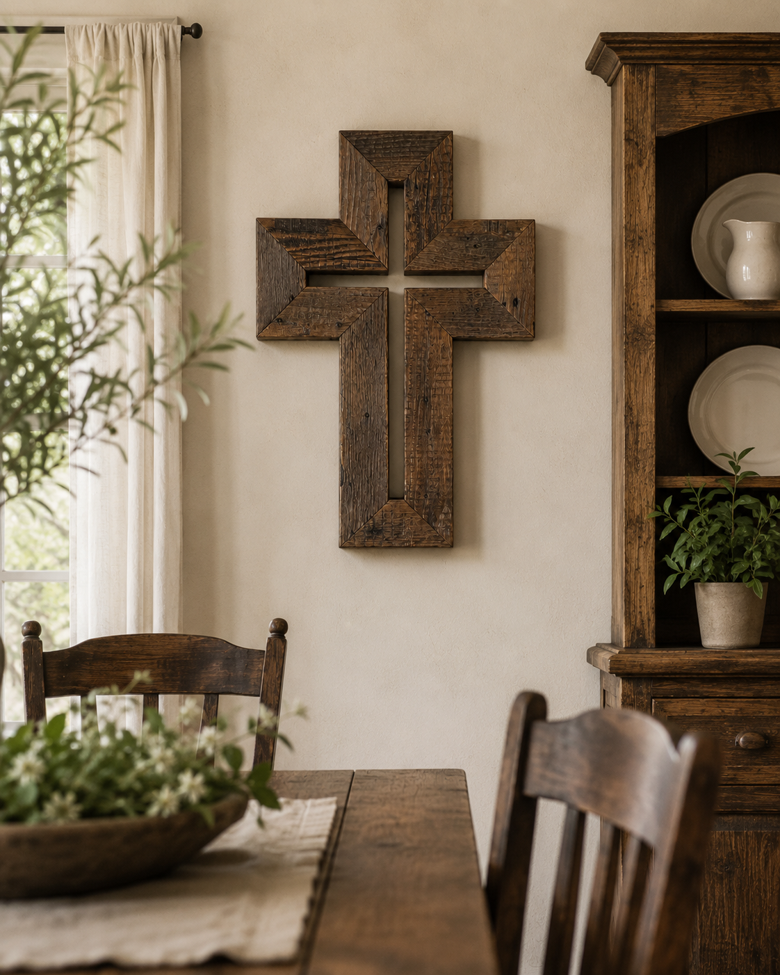 Handmade Reclaimed Barn Wood Cross-134