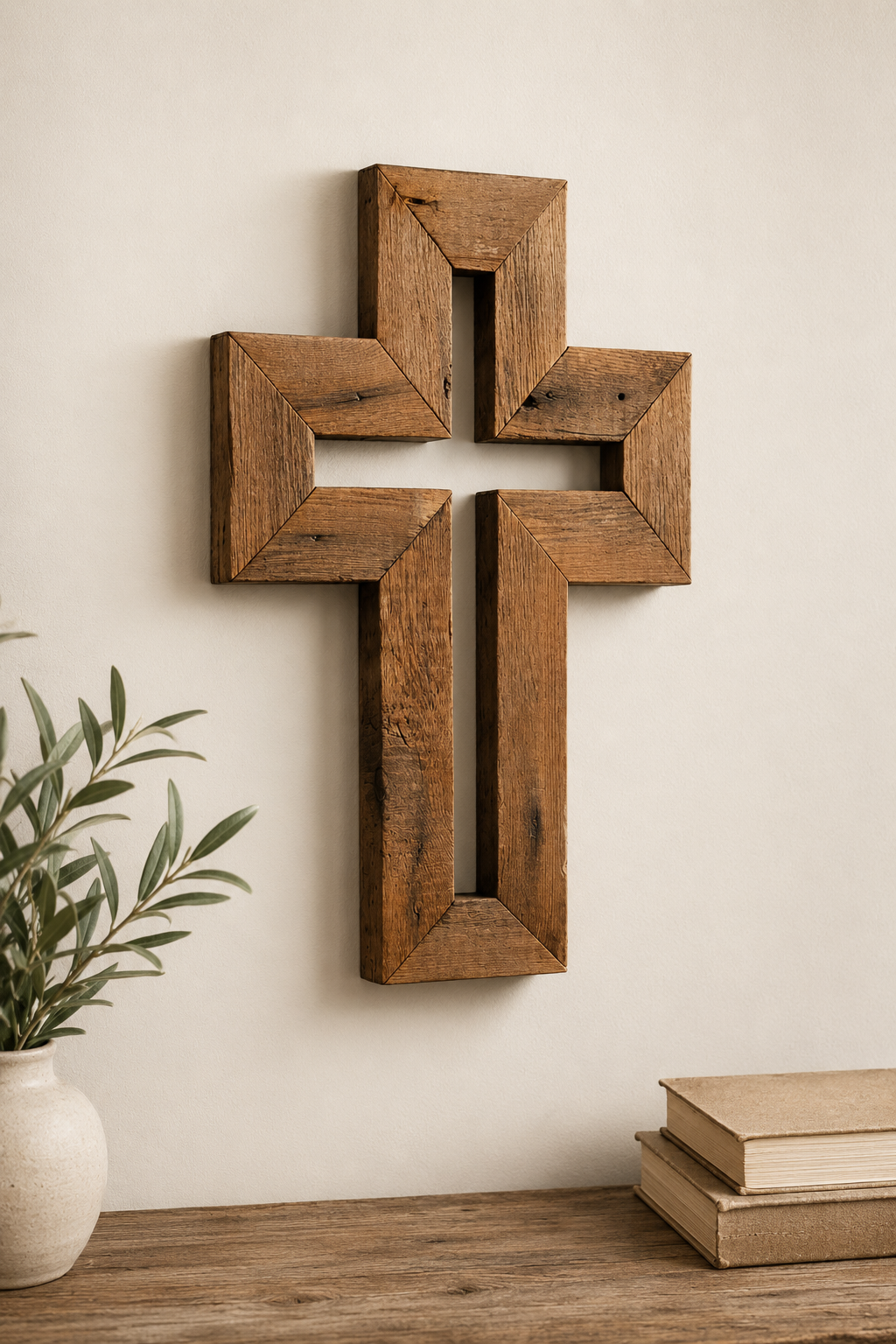 Handmade Reclaimed Barn Wood Cross-111