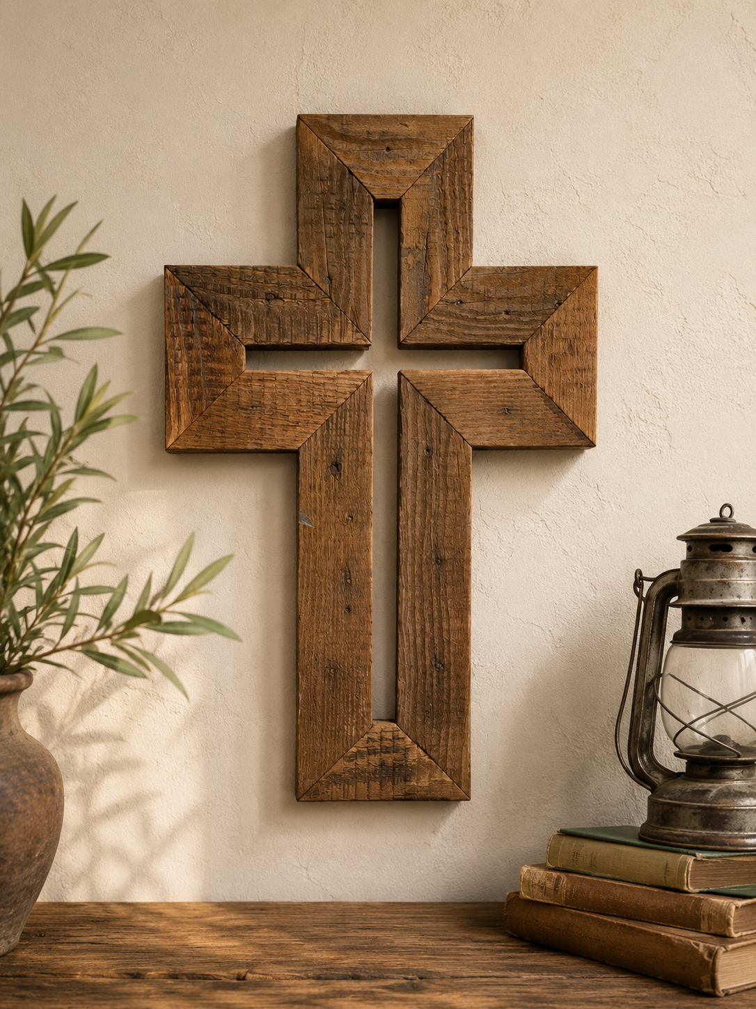 Handmade Reclaimed Barn Wood Cross-116
