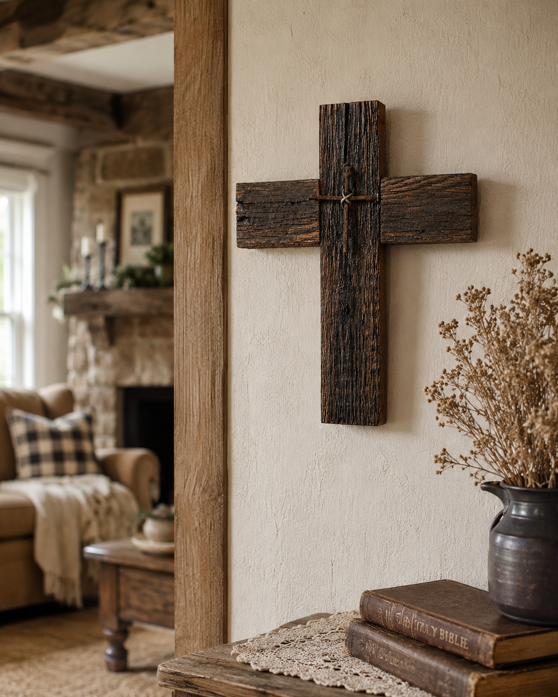 Handmade Reclaimed Barn Wood Cross-SCR 207