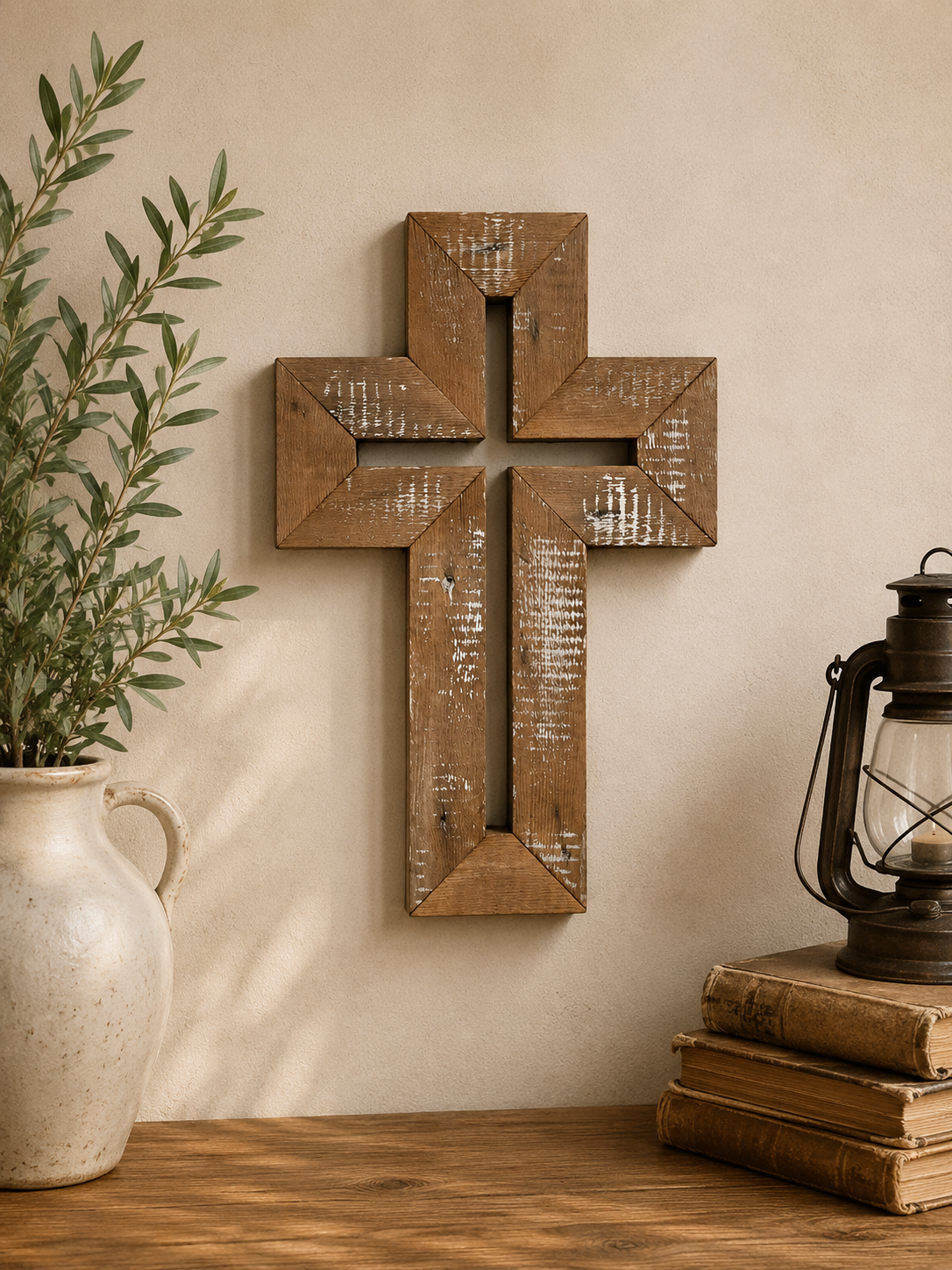 Handmade Reclaimed Barn Wood Cross-128