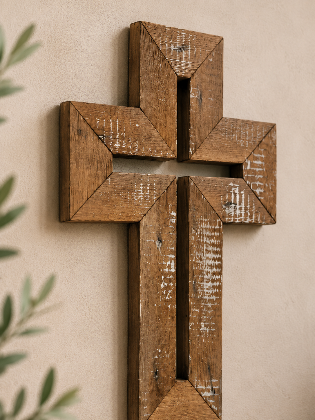Handmade Reclaimed Barn Wood Cross-128