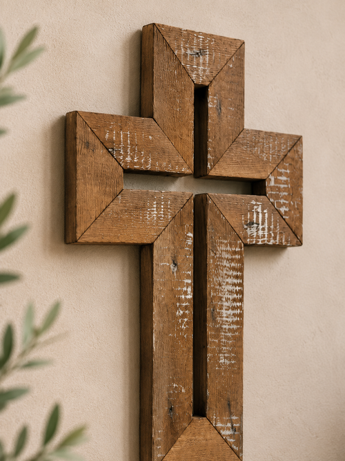 Handmade Reclaimed Barn Wood Cross-128