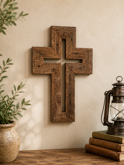 Handmade Reclaimed Barn Wood Cross-119