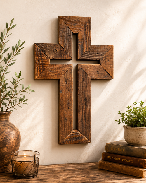 Handmade Reclaimed Barn Wood Cross-116
