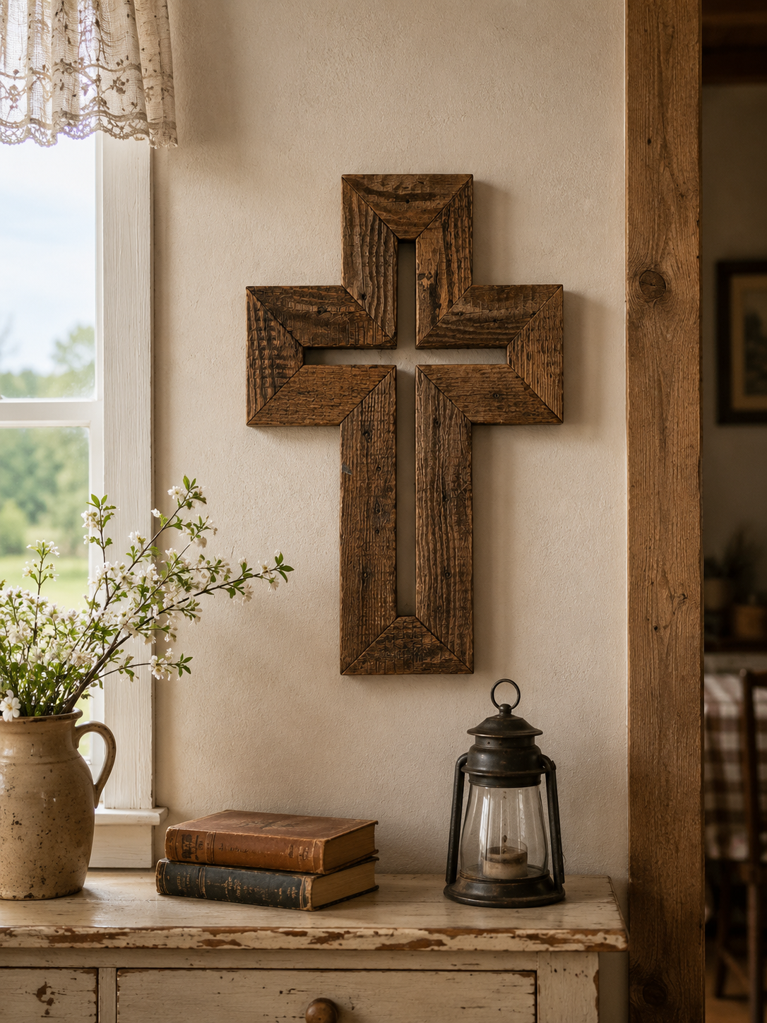 Handmade Reclaimed Barn Wood Cross-116
